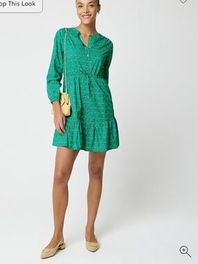 NWT Women’s Long Sleeve Mini Shirt Dress, Blue and Green, size 8